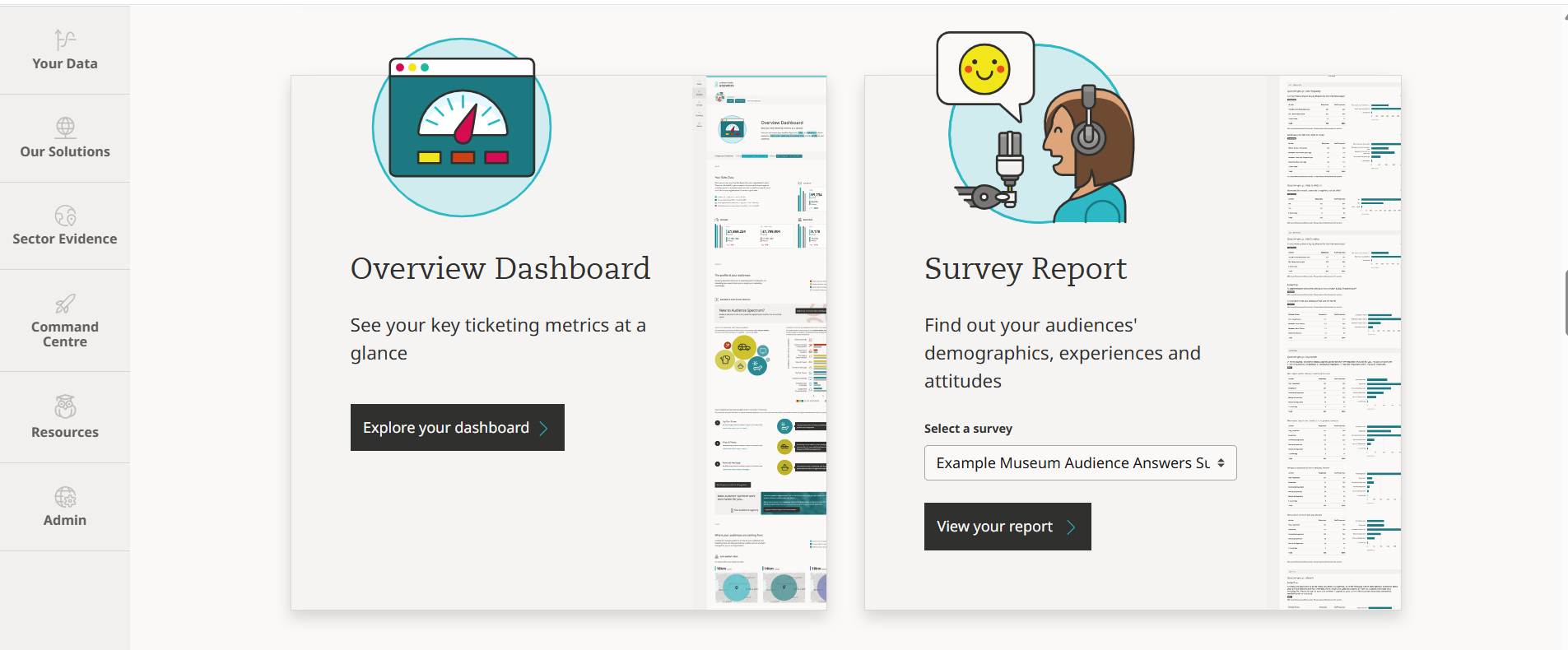 Screenshot of the Your Data section