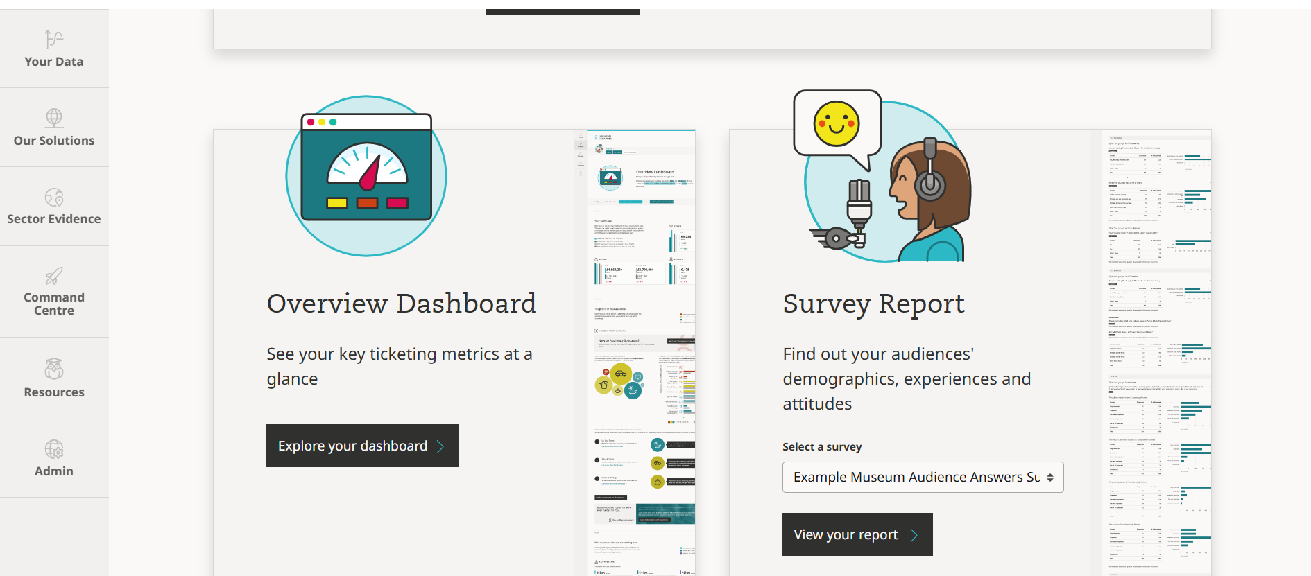 A screenshot of the Audience Answers dashboard