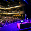 Grayson Perry on the Cornwall Playhouse stage in 2023 (by Hugh Hastings)
